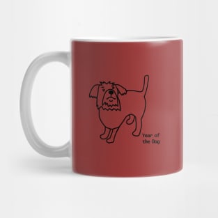 Small Year of the Dog Outline Mug